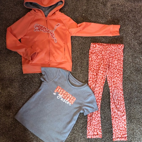 red puma jogging suit